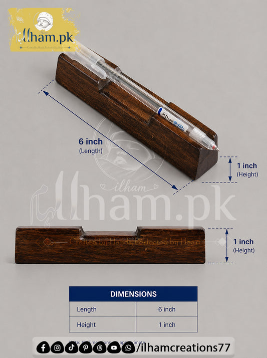 Wooden Flat Pen Stand for Office Table - ilham Creations