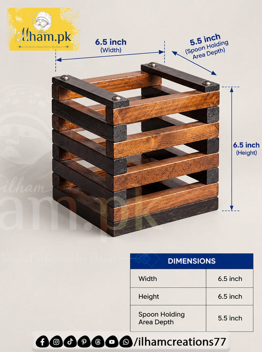 Wooden Spoon Holder Kitchen Organizer | ilham.pk