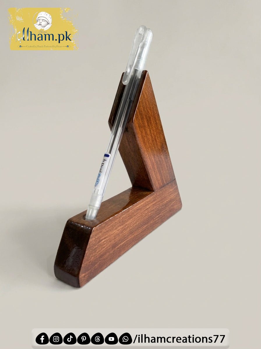 Arc Shape Wooden Pen Stand - Pen Holder for Office Table | ilham Creations - ilham Creations