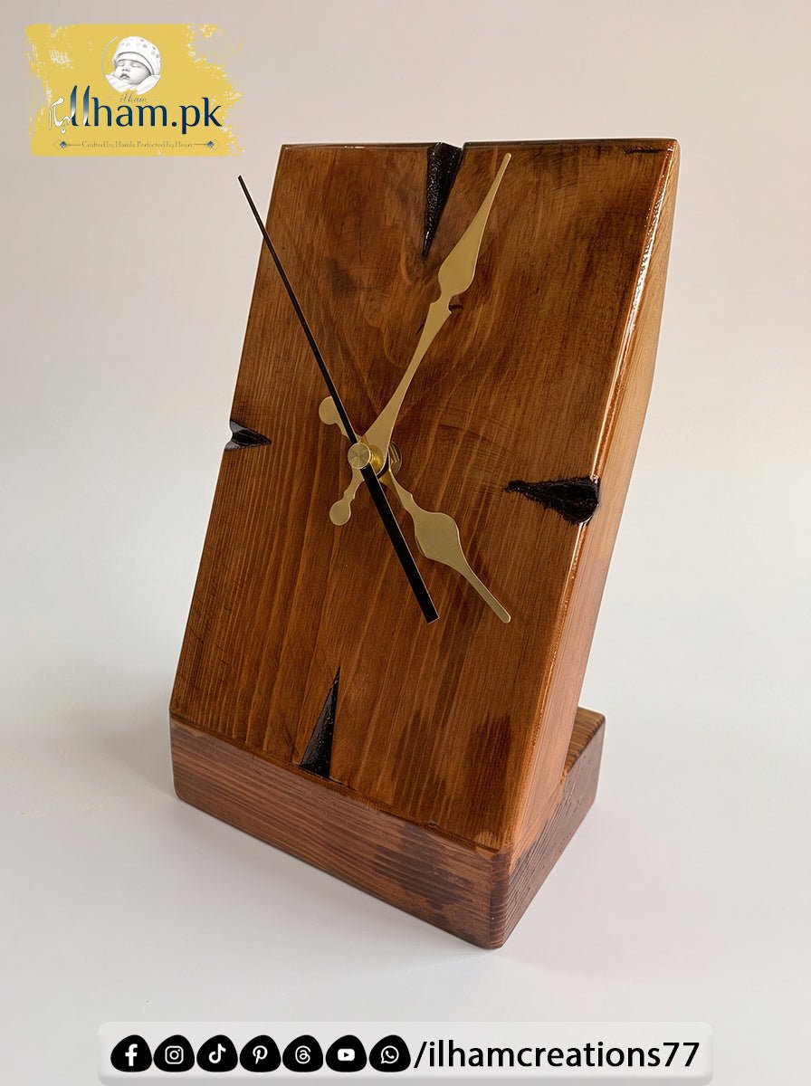 Premium Wooden Side Table or Desk Clock – ilham Creations - ilham Creations