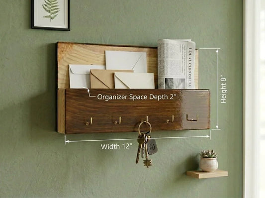 Rustic Wall Mounted Key Holder including Organizer Area for Mobile or anything else | Ilham.pk - ilham - Crafted by Hands, Perfected by Heart
