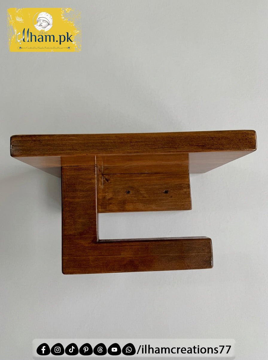 Wooden Tissue Roll Hanger with Storage Shelf – Bathroom Accessories | ilham.pk - ilham Creations