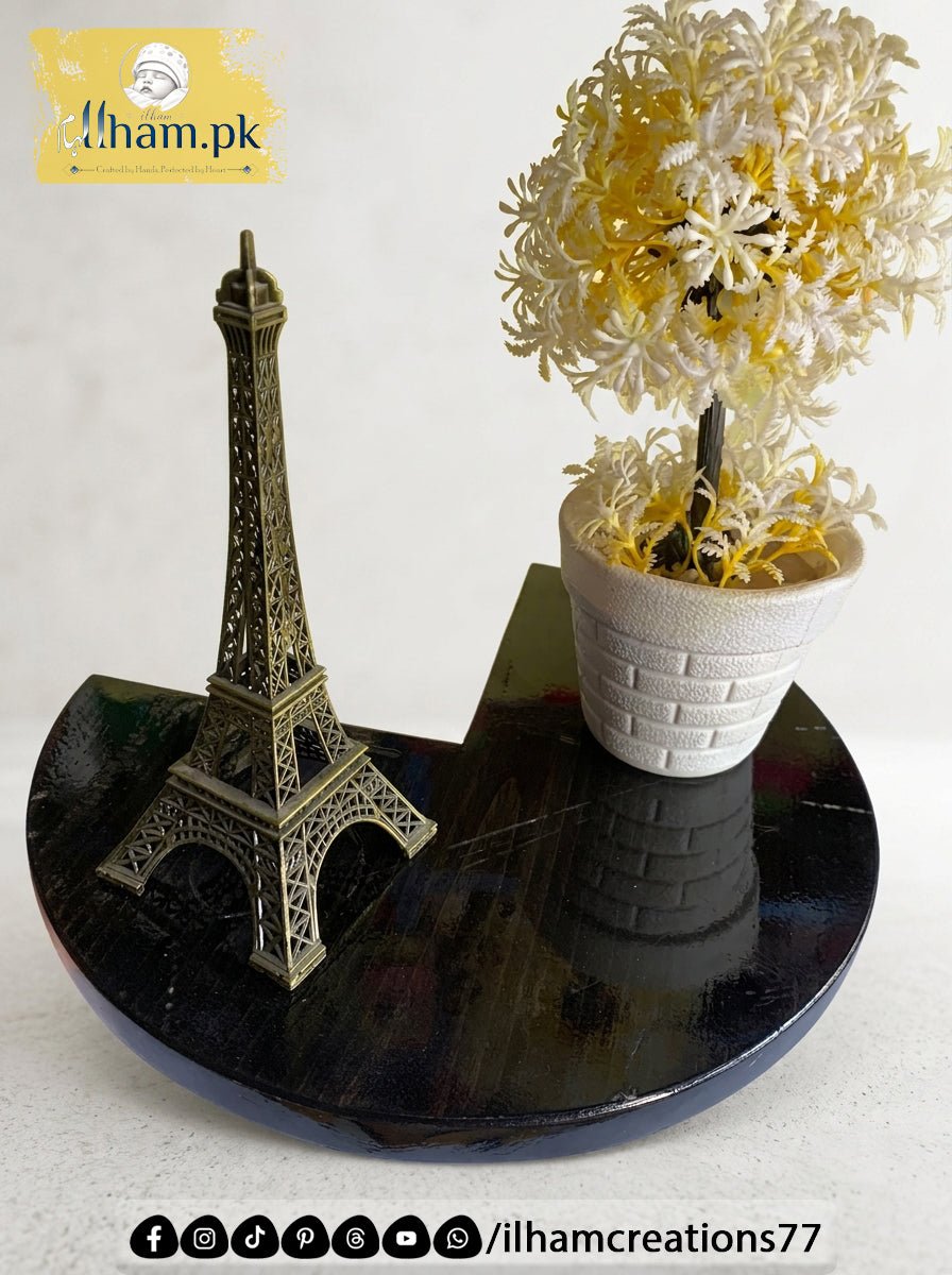 270° Angle Arc Pillar Corner Floating Wooden Shelf - ilham Creations - ilham Creations