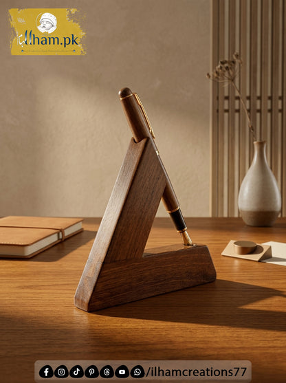 Arc Shape Wooden Pen Stand - Pen Holder for Office Table | ilham Creations