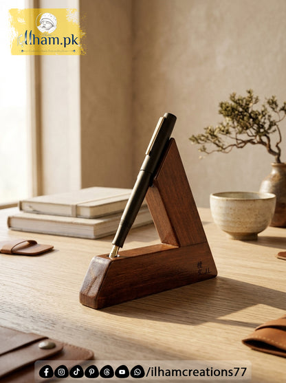 Arc Shape Wooden Pen Stand - Pen Holder for Office Table | ilham Creations