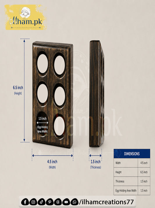 Handmade Wooden 6 Egg Holder – Solid Kayle Wood Kitchen Organizer | ilham.pk