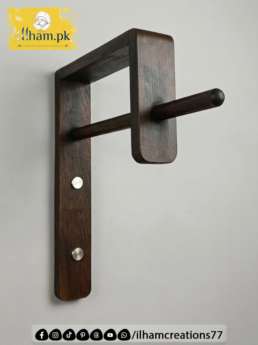 Multipurpose Wooden Wall Mounted Coat Hanger - ilham.pk