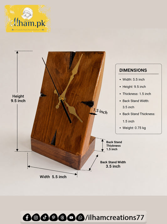 Premium Wooden Side Table or Desk Clock – ilham Creations