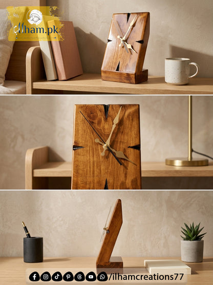 Premium Wooden Side Table or Desk Clock – ilham Creations