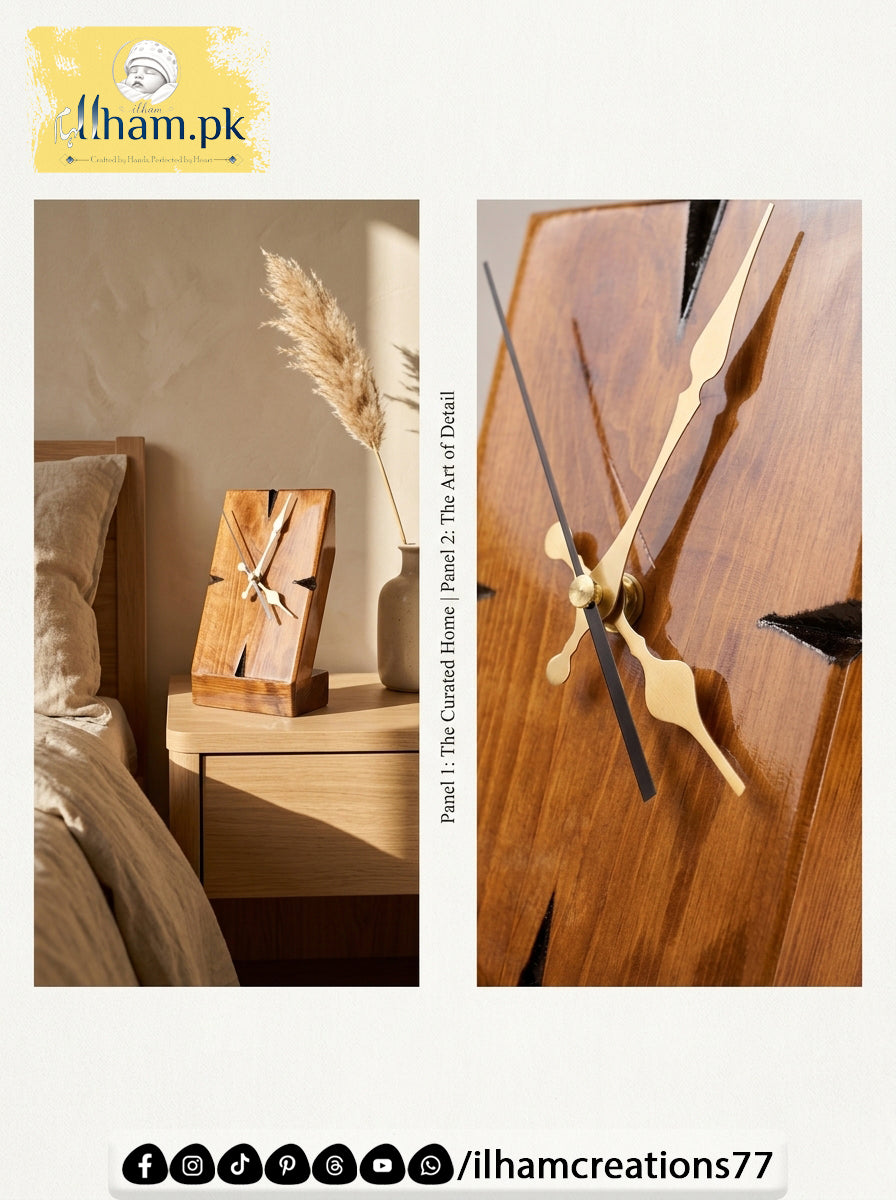 Premium Wooden Side Table or Desk Clock – ilham Creations
