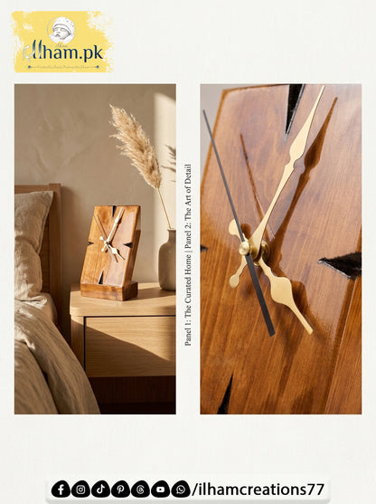 Premium Wooden Side Table or Desk Clock – ilham Creations