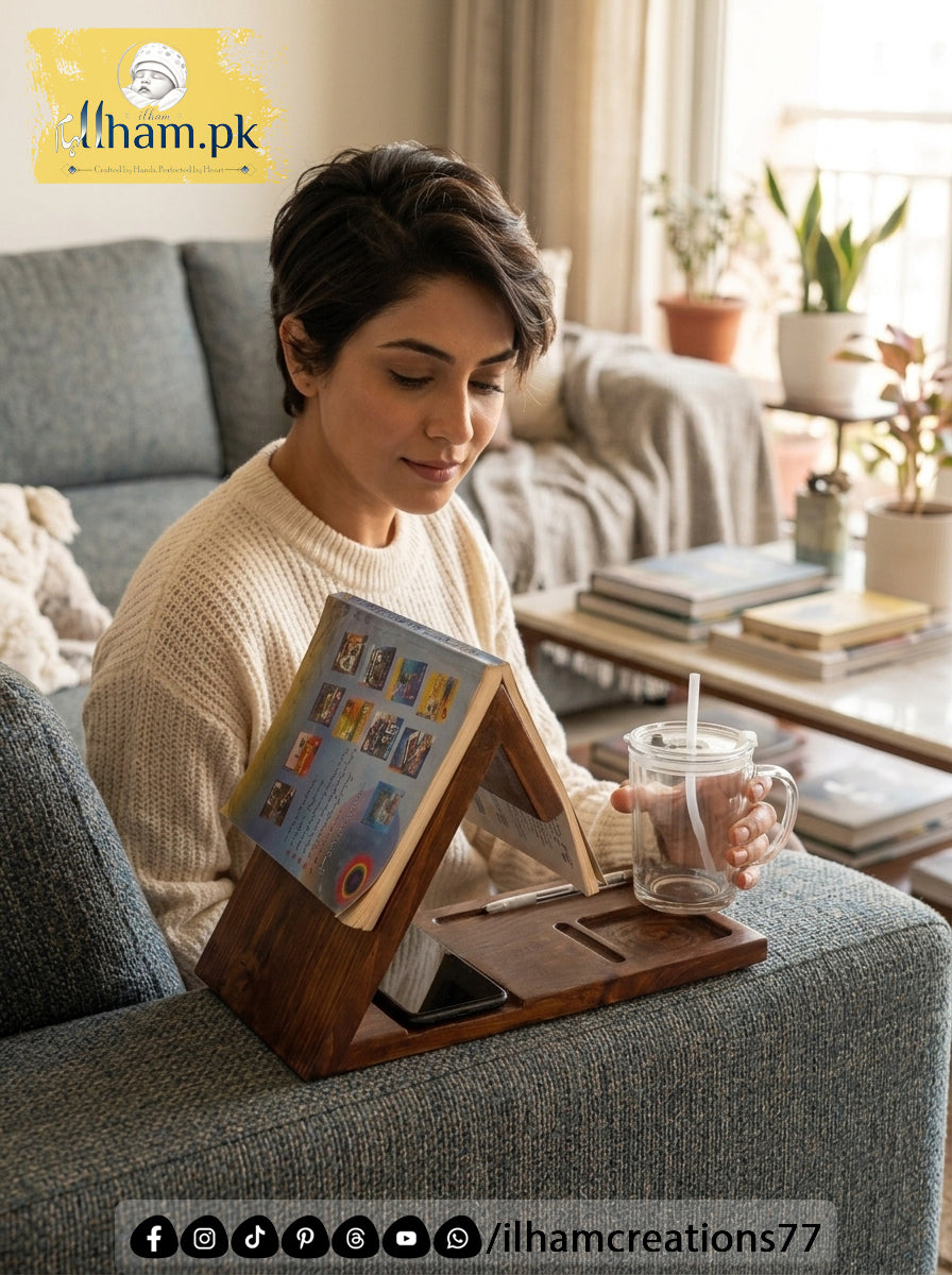 Sofa Arm Rest Multipurpose Book Holder - ilham.pk