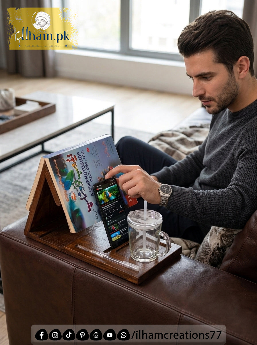 Sofa Arm Rest Multipurpose Book Holder - ilham.pk