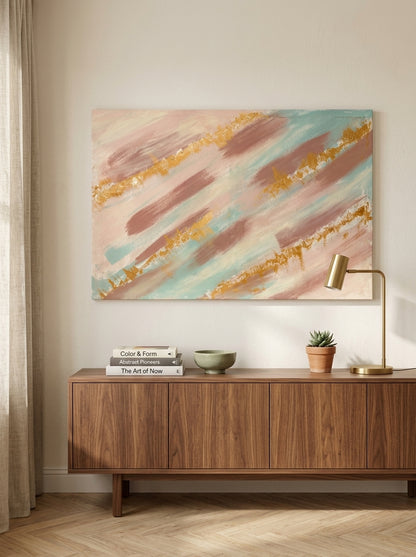 Soft Golden Serenity – Handmade Abstract Canvas Wall Art | ilham Creations