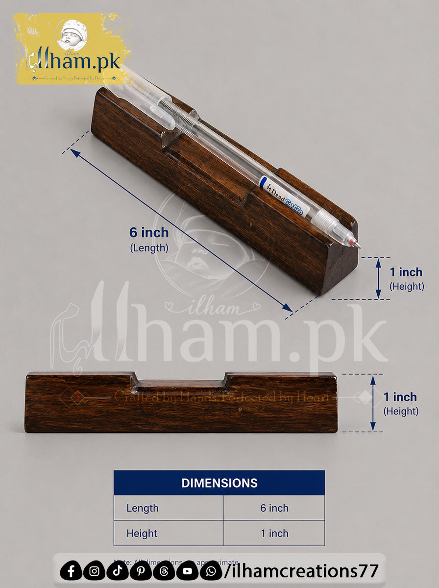 Wooden Flat Pen Stand for Office Table - ilham Creations