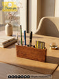Wooden Pen & Visiting Card Holder for Office Table Organizer | ilham Creations