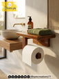 Wooden Tissue Roll Hanger with Storage Shelf – Bathroom Accessories | ilham.pk