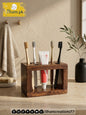 Wooden Toothpaste & Toothbrush Stand – Bathroom Accessories | ilham.pk