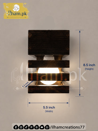 Wooden Wall Mounted Timber Beam Electric Lamp – Rustic Home Lighting | Ilham Creations