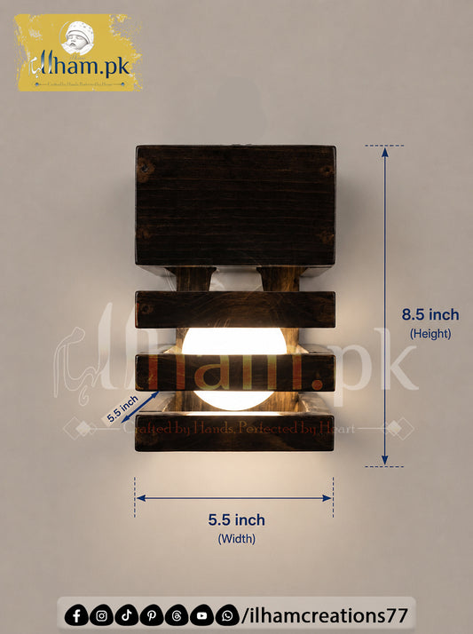 Wooden Wall Mounted Timber Beam Electric Lamp – Rustic Home Lighting | Ilham Creations