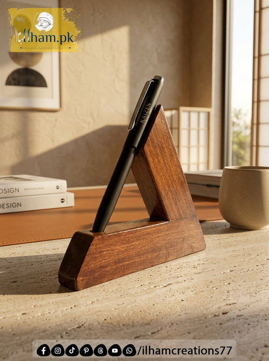 Arc Shape Wooden Pen Stand - Pen Holder for Office Table | ilham Creations - ilham Creations