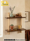 Elegant Handmade Wooden Two Tier Wall Storage Shelf | ilham.pk