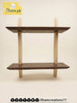 Elegant Handmade Wooden Two Tier Wall Storage Shelf | ilham.pk - ilham - Crafted by Hands, Perfected by Heart