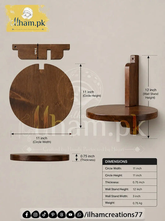 Full Moon Floating Wall Mounted Wooden Shelf – ilham Creations - ilham Creations