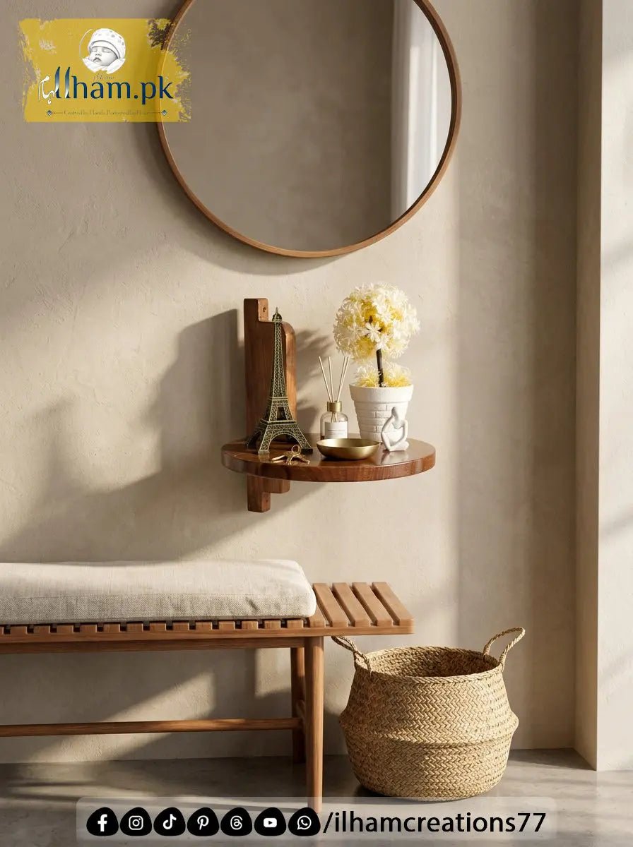 Full Moon Floating Wall Mounted Wooden Shelf – ilham Creations - ilham Creations