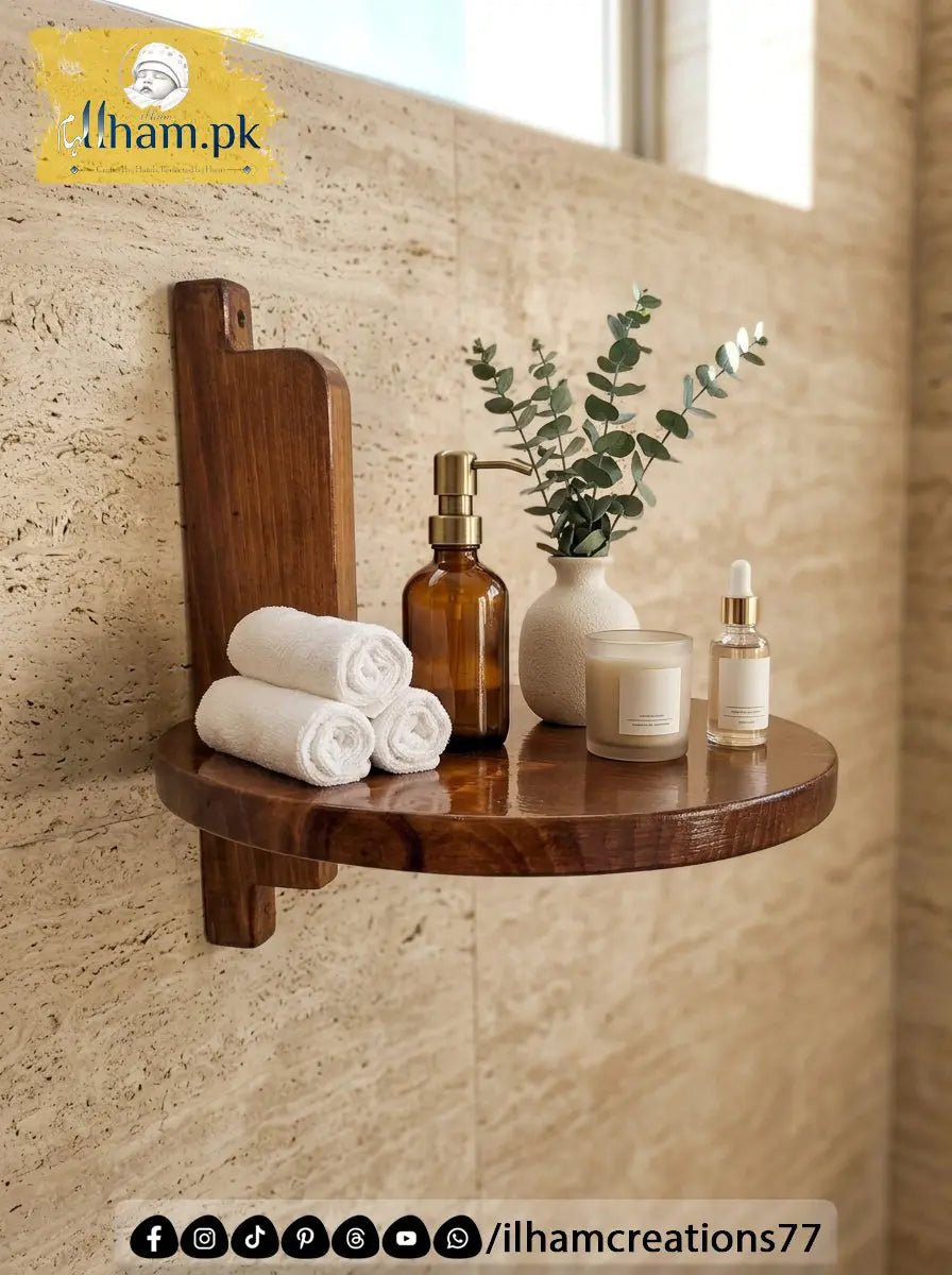 Full Moon Floating Wall Mounted Wooden Shelf – ilham Creations - ilham Creations