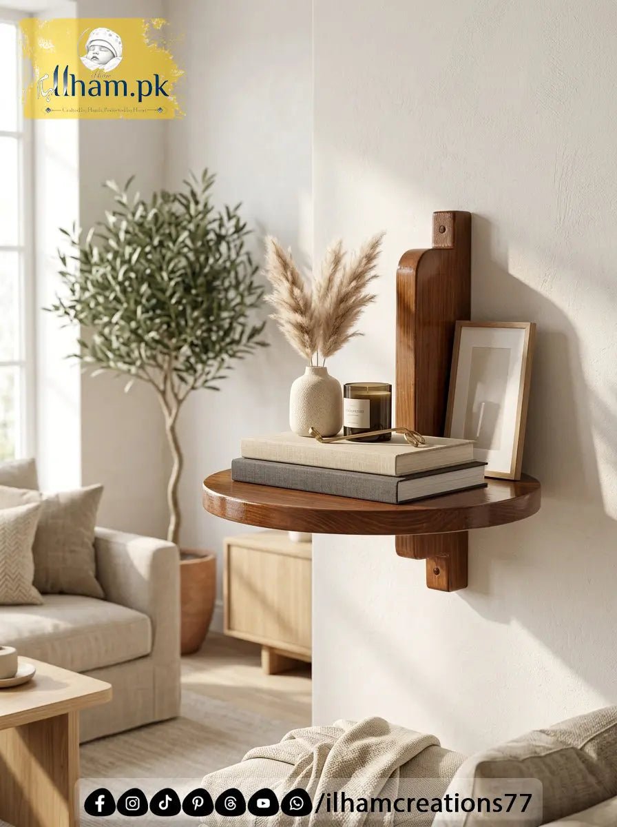 Full Moon Floating Wall Mounted Wooden Shelf – ilham Creations - ilham Creations