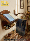 Hidayah Wooden Quran and Prayer Mat Organizer with Book Shelf and Tasbih Hanger - ilham Creations