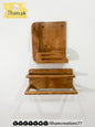 Ibadah Wooden Wall Mounted Quran Stand with Dual Prayer Mat Stand and Tasbih Hook - ilham Creations - ilham Creations