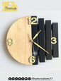 Luna Arc Modern Geometric Wooden Wall Clock Pakistan | ilham.pk - ilham - Crafted by Hands, Perfected by Heart