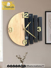 Luna Arc Modern Geometric Wooden Wall Clock Pakistan | ilham.pk