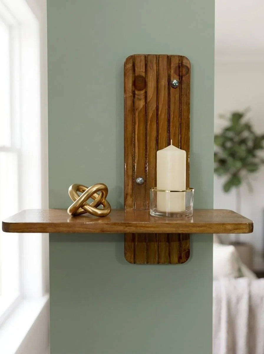 Luxury Wooden Wall Shelf | Handmade Solid Wood Floating Shelf | Ilham.pk - ilham - Crafted by Hands, Perfected by Heart