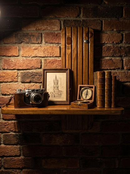 Luxury Wooden Wall Shelf | Handmade Solid Wood Floating Shelf | Ilham.pk - ilham - Crafted by Hands, Perfected by Heart