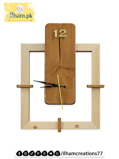 Modern Minimalist Handmade Wooden Wall Clock for Home or Office | ilham.pk - ilham - Crafted by Hands, Perfected by Heart