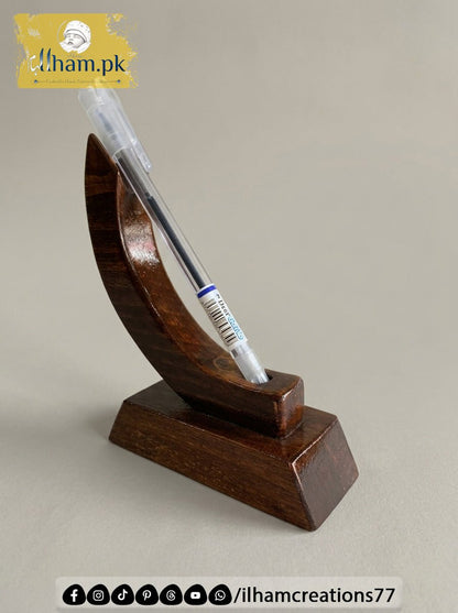 New Moon Wooden Pen Stand for Office Table - Wooden Pen Holder | Ilham.pk - ilham Creations
