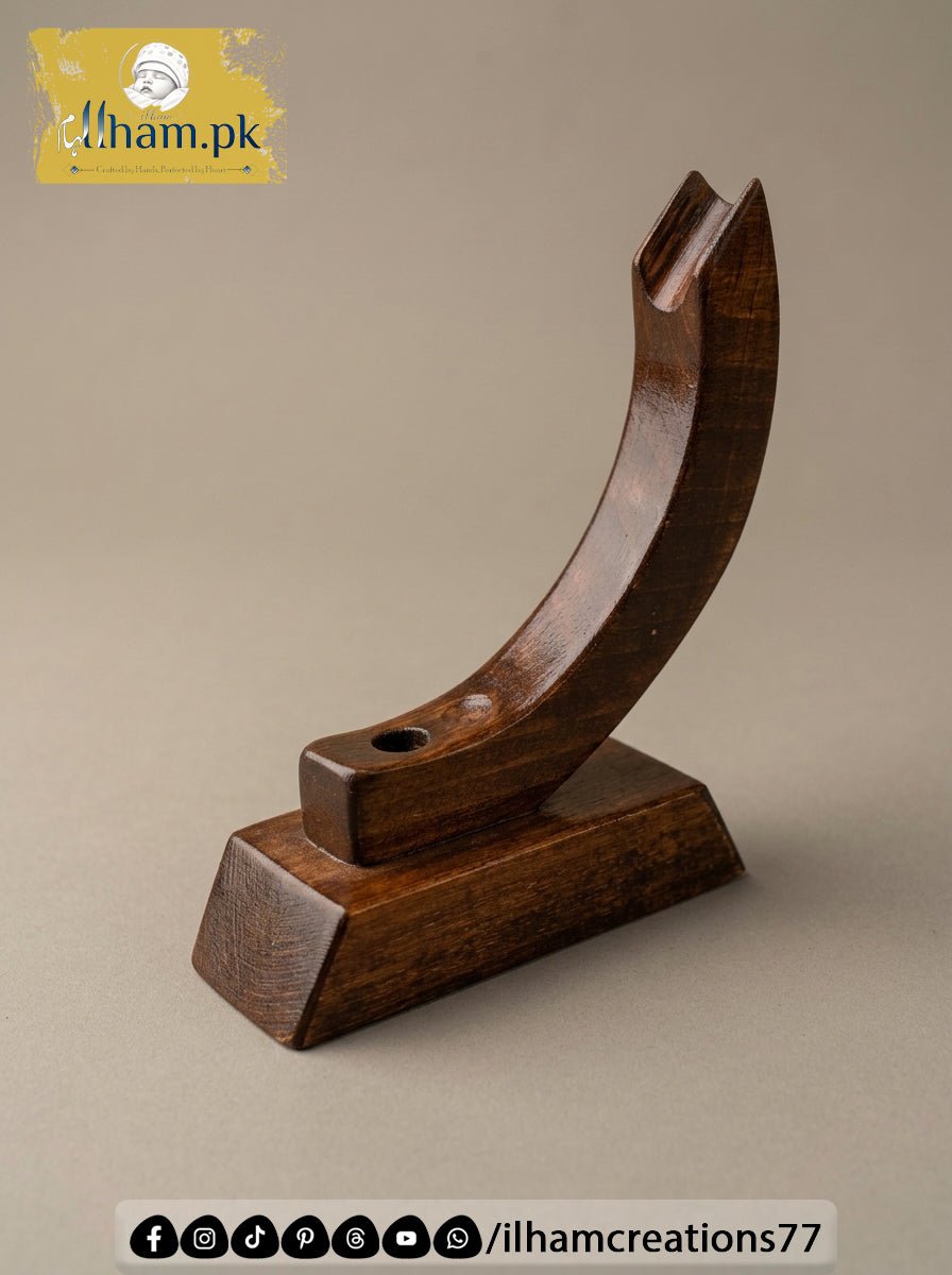 New Moon Wooden Pen Stand for Office Table - Wooden Pen Holder | Ilham.pk - ilham Creations