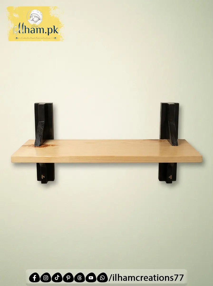 NoirNest Wooden Wall Shelf – 20x7 Inch Handmade Wooden Shelf - ilham Creations - ilham Creations