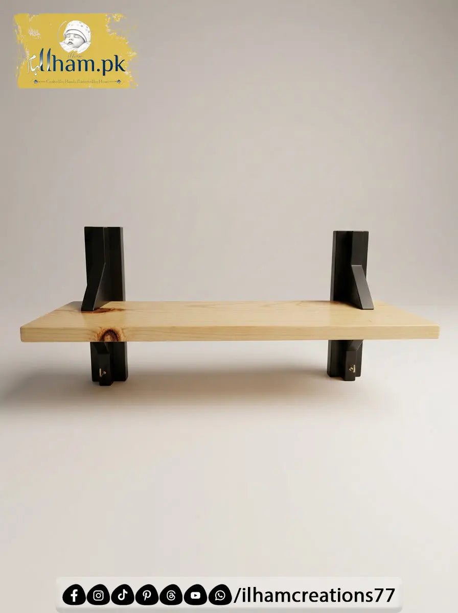 NoirNest Wooden Wall Shelf – 20x7 Inch Handmade Wooden Shelf - ilham Creations - ilham Creations