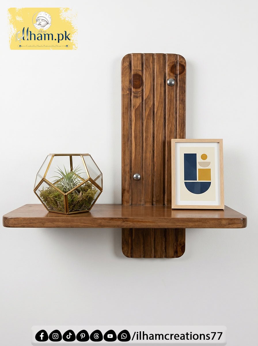 Premium Wall Mounted Solid Wooden Floating Shelf | Ilham.pk - ilham Creations