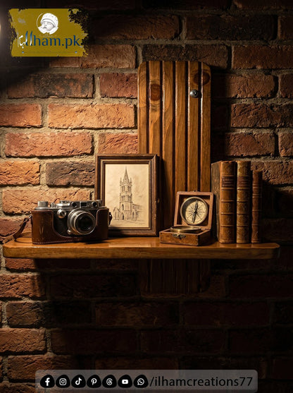 Premium Wall Mounted Solid Wooden Floating Shelf | Ilham.pk - ilham Creations