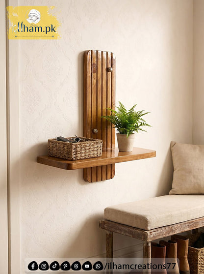 Premium Wall Mounted Solid Wooden Floating Shelf | Ilham.pk - ilham Creations