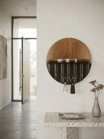 Premium Wooden Luna Wall Key Holder with Shelf for Home Entrance Wall Decor | Handmade by Ilham.pk - ilham - Crafted by Hands, Perfected by Heart