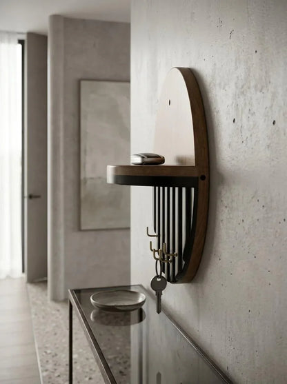 Premium Wooden Luna Wall Key Holder with Shelf for Home Entrance Wall Decor | Handmade by Ilham.pk - ilham - Crafted by Hands, Perfected by Heart