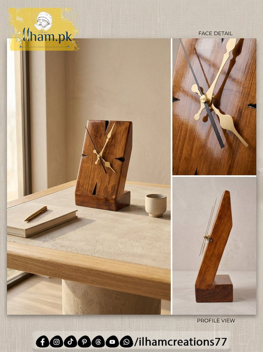 Premium Wooden Side Table or Desk Clock – ilham Creations - ilham Creations