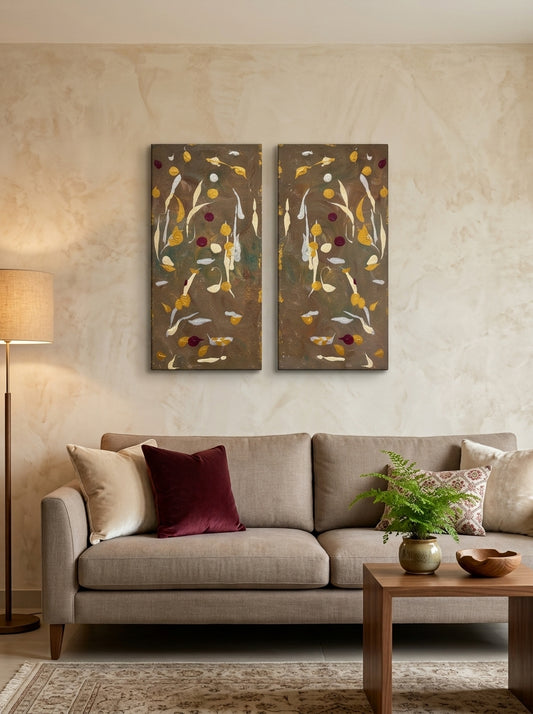 Echoes of Gold - Handmade Abstract Canvas Wall Art | ilham Creations