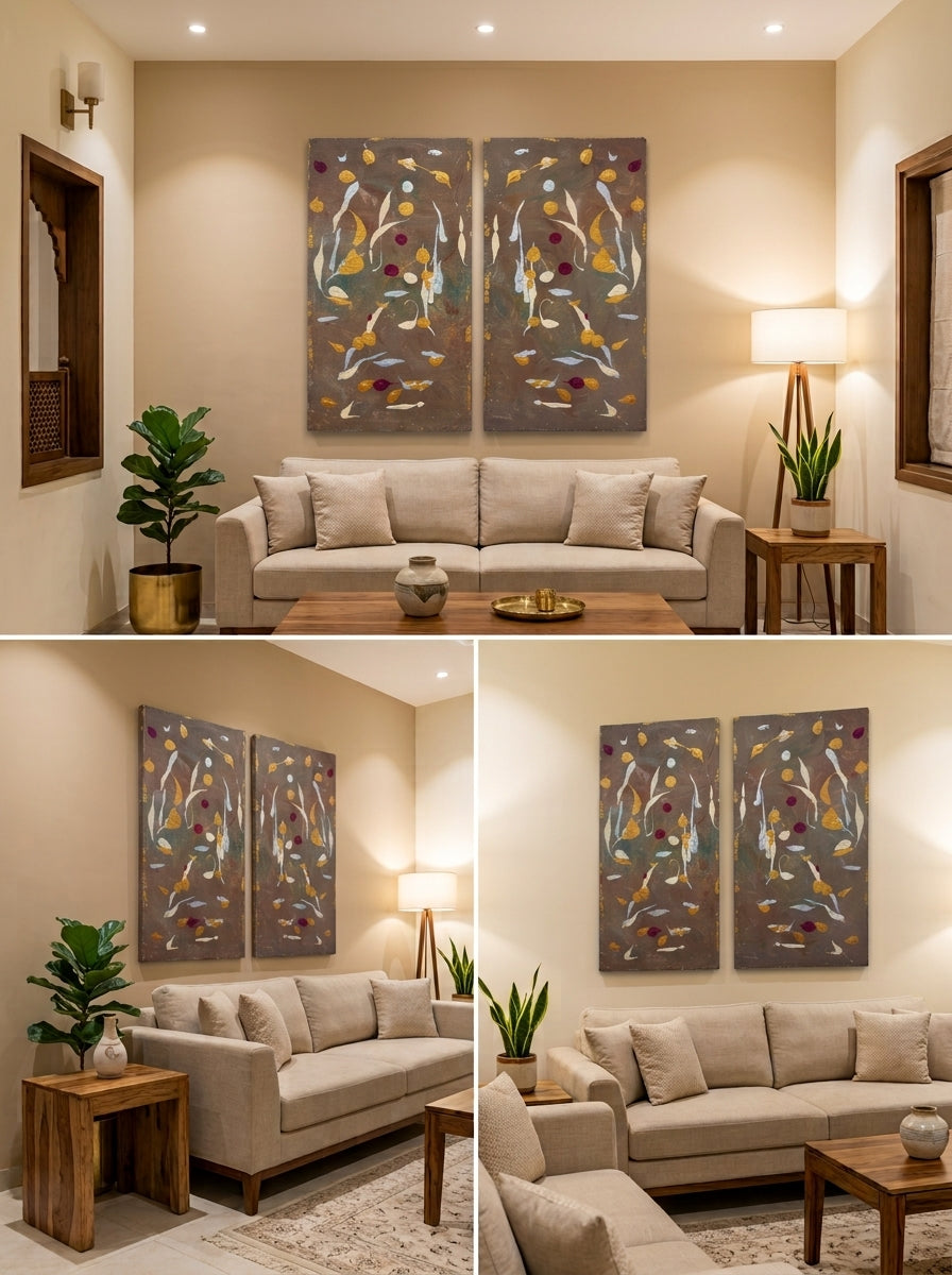 Echoes of Gold - Handmade Abstract Canvas Wall Art | ilham Creations